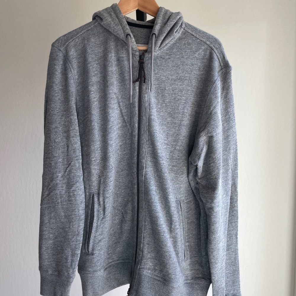 Men's Cole Haan 'Pinch' Grey 2-way Zip-up Hoodie, Size L